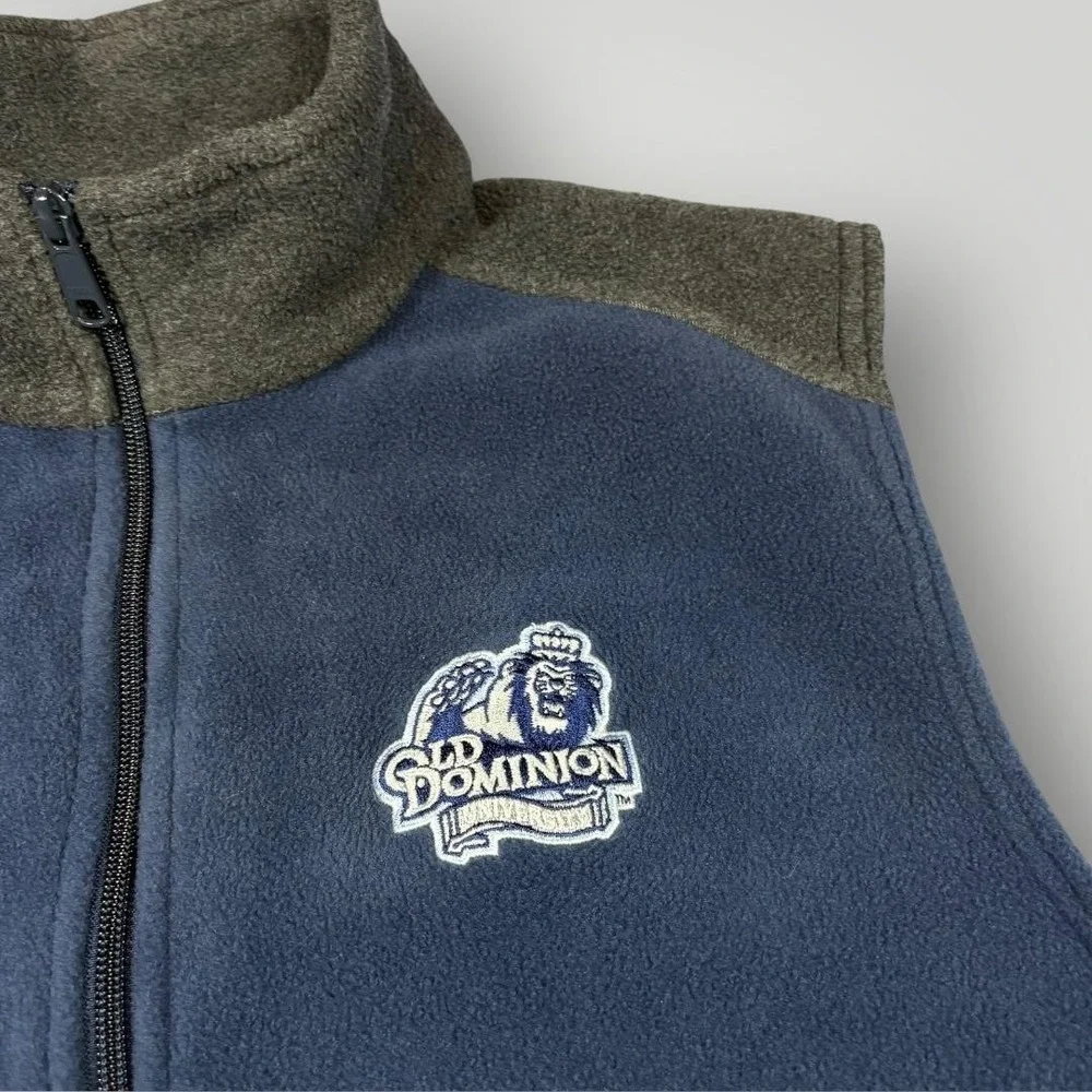 Old Dominion Monarchs‎ Fleece Jacket Vest Mens Medium Blue NCAA Columbia College